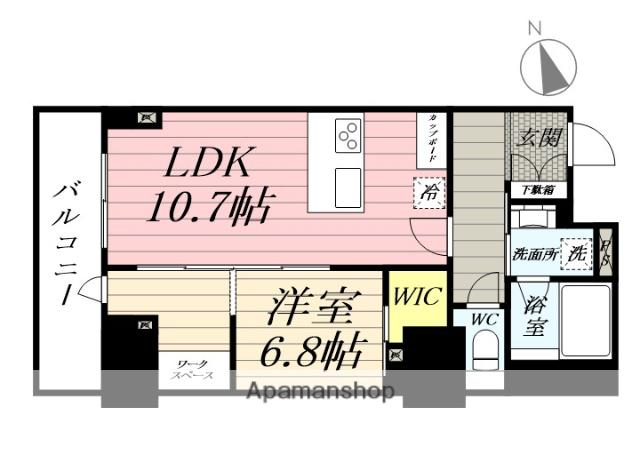 ナナアーク荒町(1LDK/5階)の間取り写真