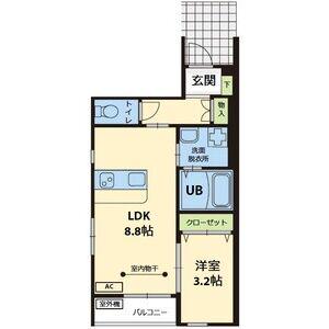 ハドルハシヌマ(1LDK)の間取り写真