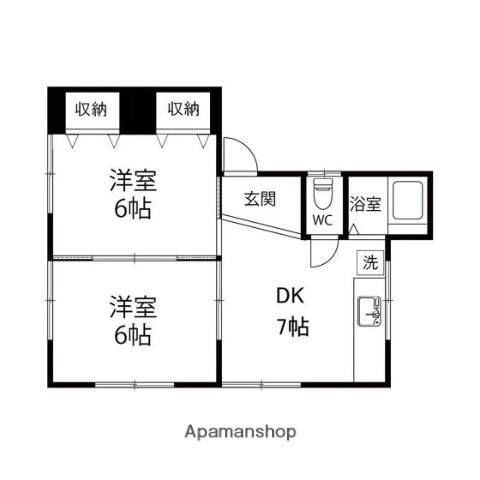 栄文コーポA棟(2DK/1階)の間取り写真