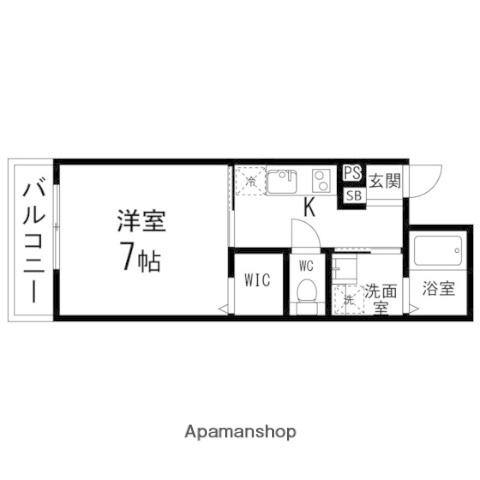 ペアレシア長町(1K/3階)の間取り写真
