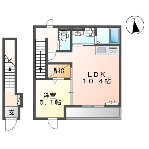 NEOHEIM(1LDK/2階)の間取り写真