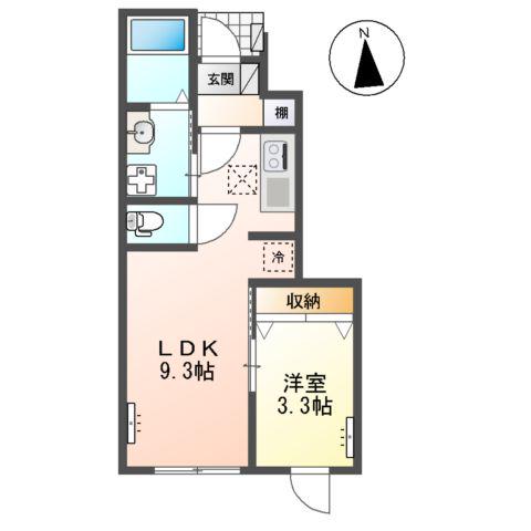 SHANGRI-LA(1LDK/1階)の間取り写真