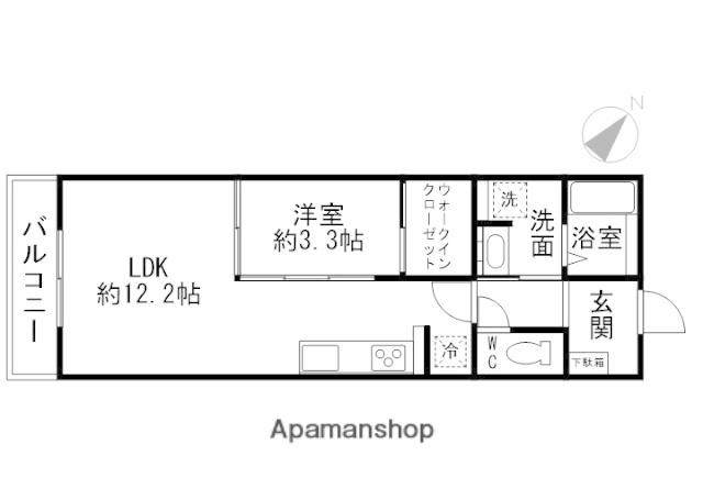 MOCXION成田町(1LDK/3階)の間取り写真