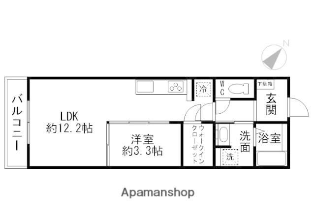 MOCXION成田町(1LDK/2階)の間取り写真