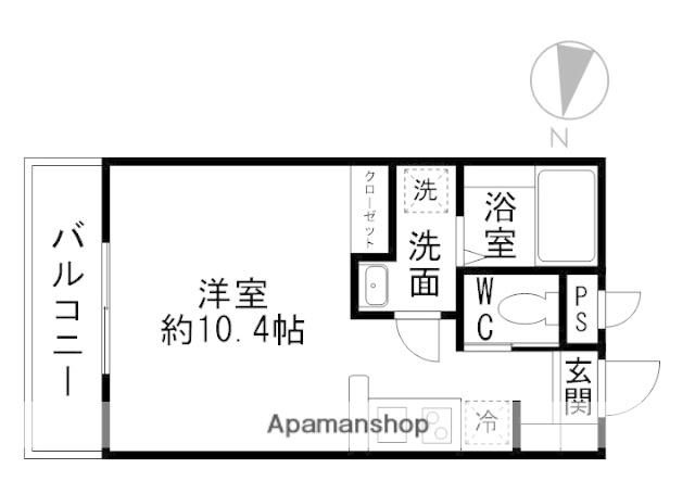 CINZA小田原(ワンルーム/4階)の間取り写真