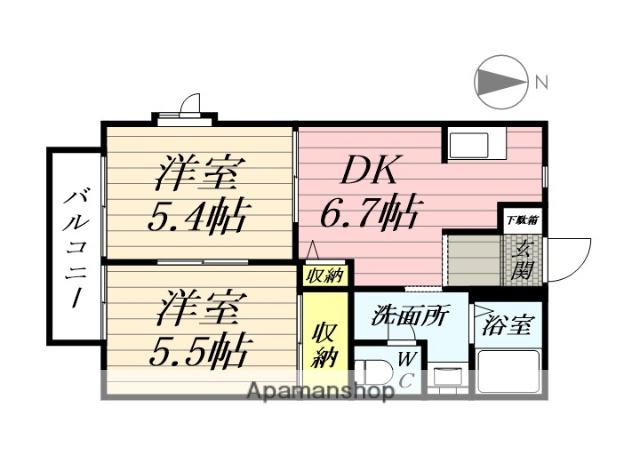 STAPⅡ(2DK/2階)の間取り写真