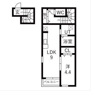 サンテラス郡山(1LDK/2階)の間取り写真