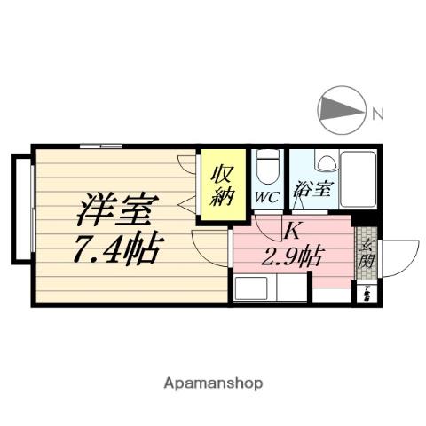 ヴィラ・ルネサンス(1K/2階)の間取り写真