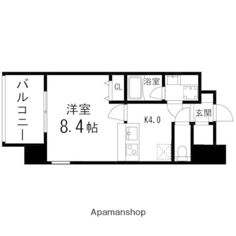 GRANDIA卸町(1K/10階)の間取り写真