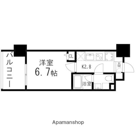 GRANDIA卸町(1K/10階)の間取り写真