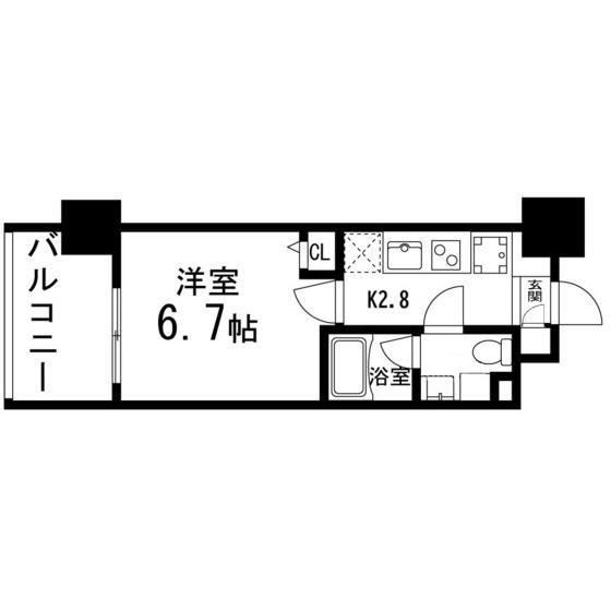 GRANDIA卸町(1K/11階)の間取り写真