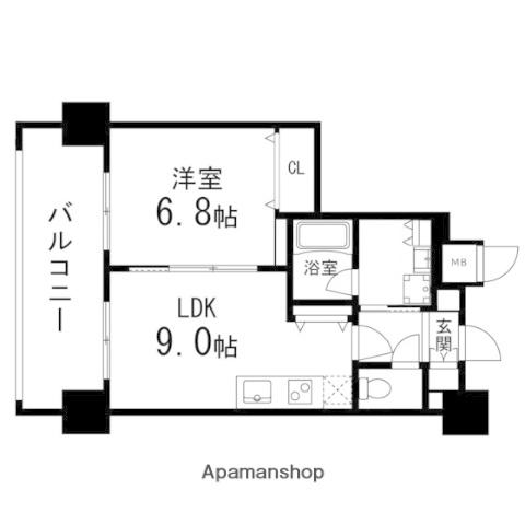 GRANDIA卸町(1LDK/3階)の間取り写真