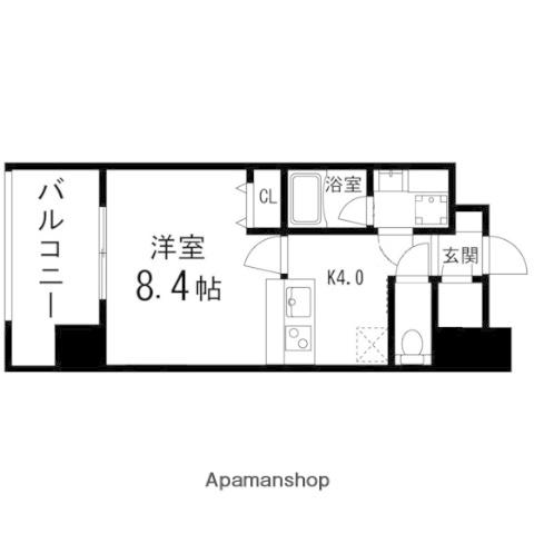 GRANDIA卸町(1K/4階)の間取り写真