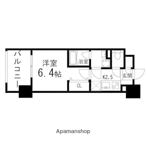 GRANDIA卸町(1K/4階)の間取り写真