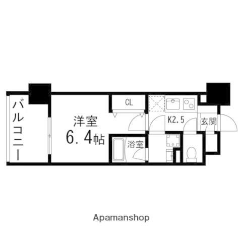GRANDIA卸町(1K/2階)の間取り写真
