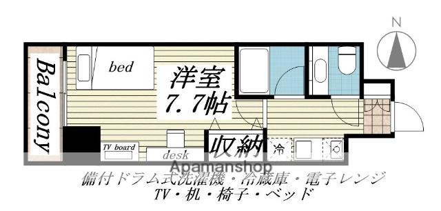 HF愛宕橋レジデンス(1K/4階)の間取り写真