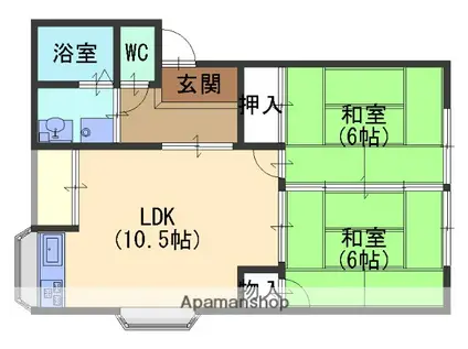 ブルーハイツ(2LDK/1階)の間取り写真