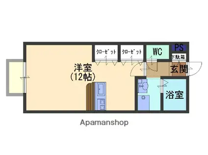 アクアステージ(ワンルーム/2階)の間取り写真