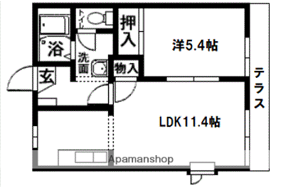 スプレンダー(1LDK/1階)の間取り写真