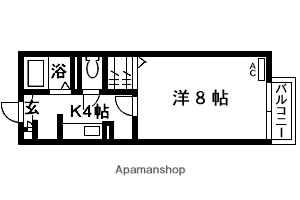 ヒルフラット・SASAKI(1K/1階)の間取り写真