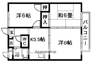 センチュリーパル(3K/1階)の間取り写真