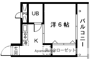 メゾン福田(1K/3階)の間取り写真
