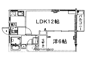 カサボナール(1LDK/1階)の間取り写真
