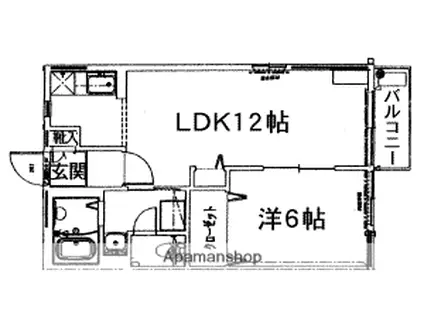 カサボナール(1LDK/1階)の間取り写真