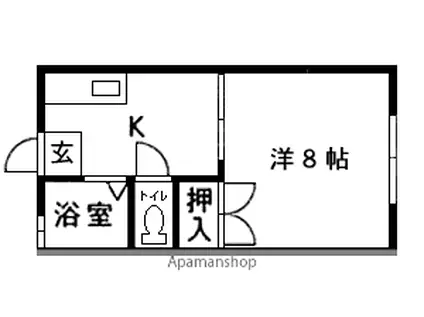 平成ハイツ(1K/1階)の間取り写真