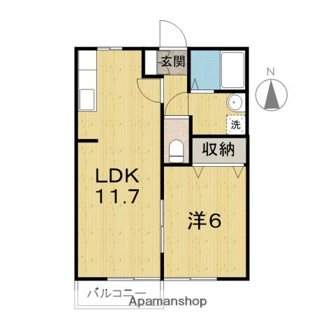 アートヒルズⅢ(1LDK/1階)の間取り写真