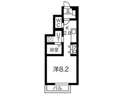クラウディア人来田(1K/1階)の間取り写真