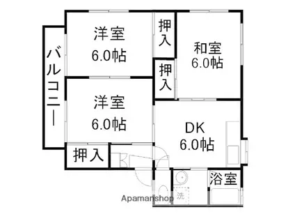 メモアール多賀城(3DK/2階)の間取り写真