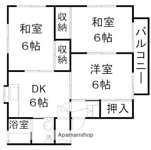 メモアール多賀城(2LDK/2階)の間取り写真