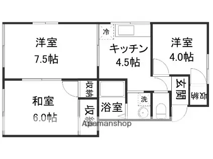 エステート八幡(3K/1階)の間取り写真