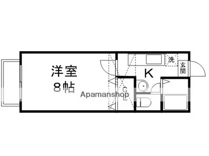 サンハイツ東勝山(1K/2階)の間取り写真