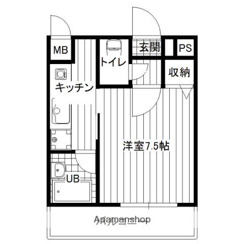 アビタシオン榴岡(1K/3階)の間取り写真