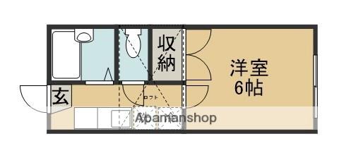 仙山線 東照宮駅 徒歩10分 2階建 築37年(1K/2階)の間取り写真