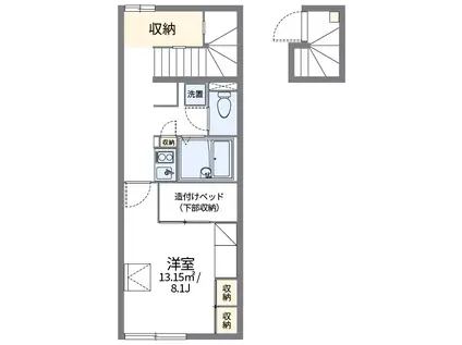 レオパレスアヤシ ハイツ Ⅱ(1K/2階)の間取り写真