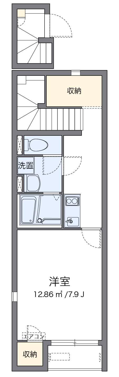 レオネクスト小鶴 二番館(1K/2階)の間取り写真