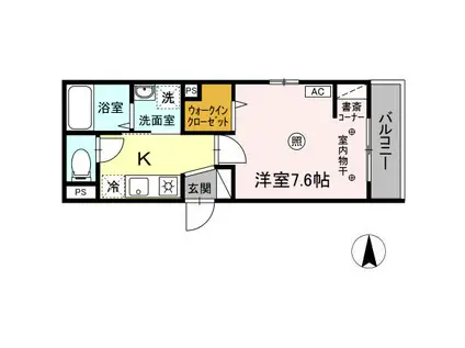 D-ROOM宮千代(1K/2階)の間取り写真