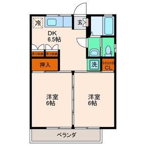 コーポ菅原(2DK/2階)の間取り写真