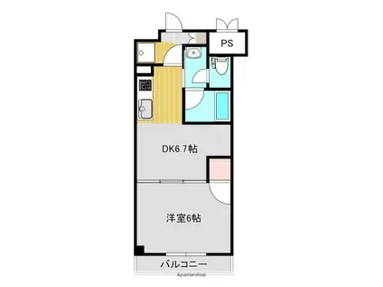 エクセルシオール北村(1DK/6階)の間取り写真