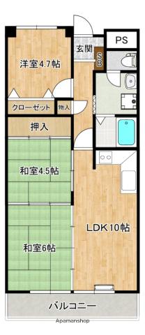 ハートウイング(3LDK/2階)の間取り写真