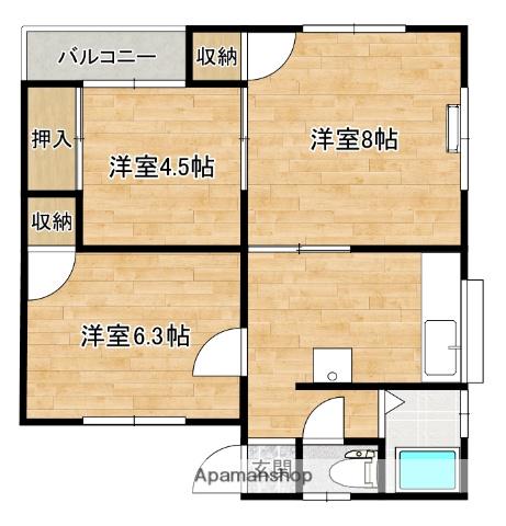 昭栄アパート(3K/1階)の間取り写真