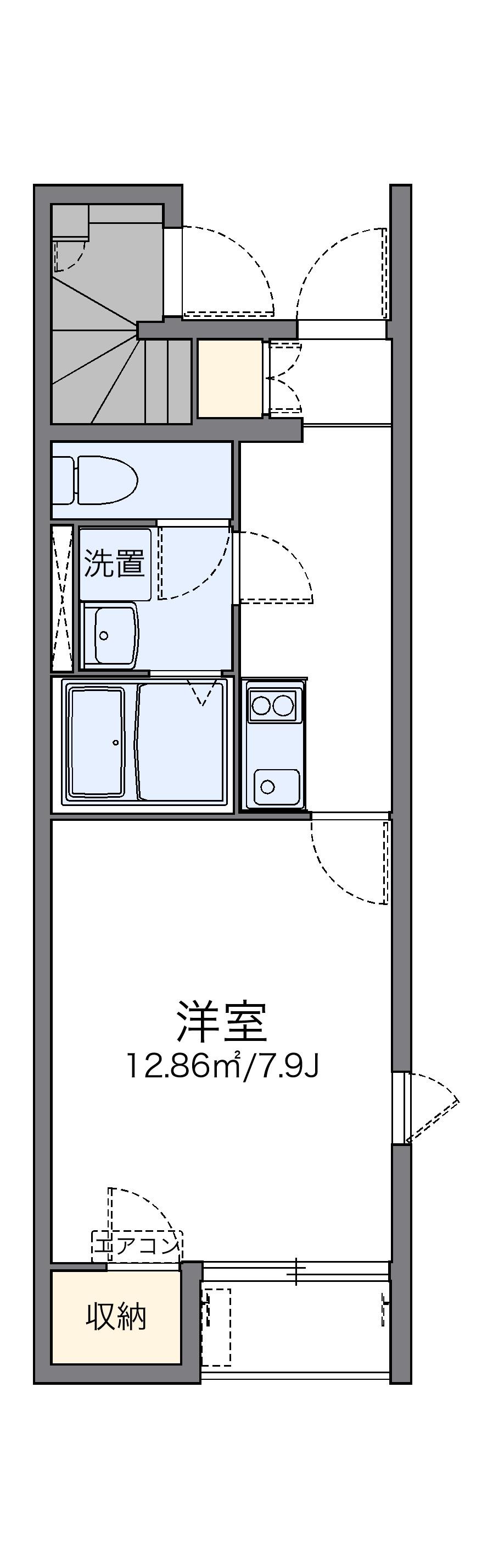 レオネクストKATSURA(1K/1階)の間取り写真