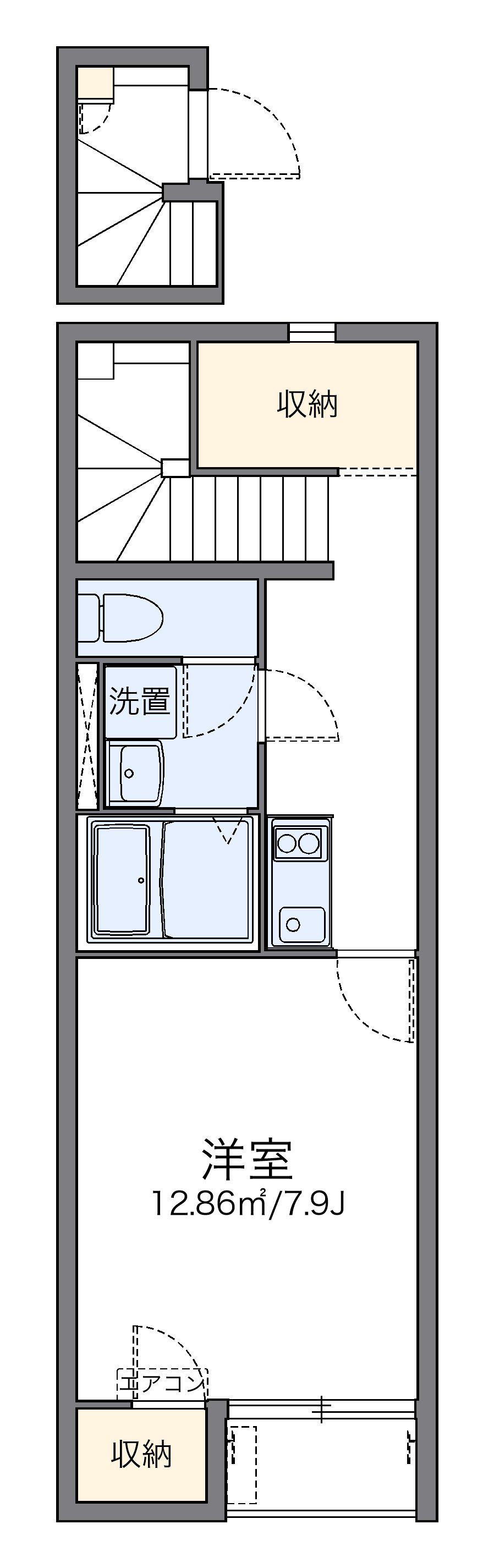 レオネクストKATSURA(1K/2階)の間取り写真