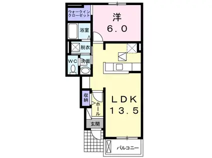 シエスタ Ⅱ(1LDK/1階)の間取り写真
