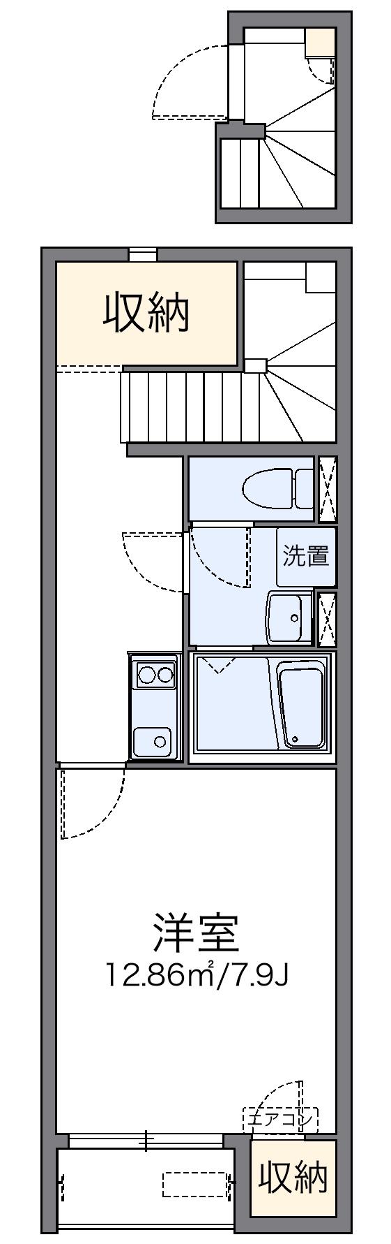 レオネクストKATSURAⅡ(1K/2階)の間取り写真