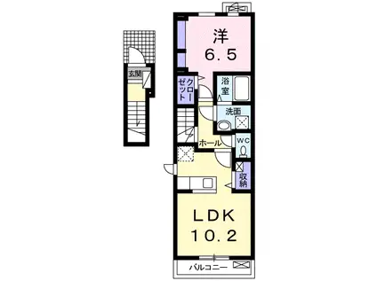 ルポゼ Ⅲ(1LDK/2階)の間取り写真