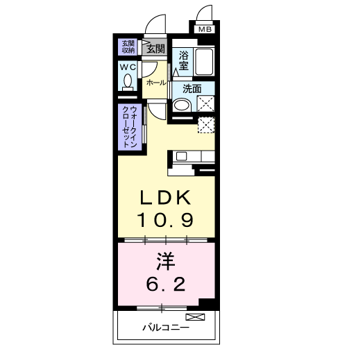 プロムナードⅣ(1LDK/3階)の間取り写真